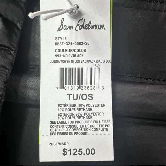 NEW SAM EDLEMAN JIANNA WOVEN NYLON BACKPACK NWT!! - Picture 9 of 9